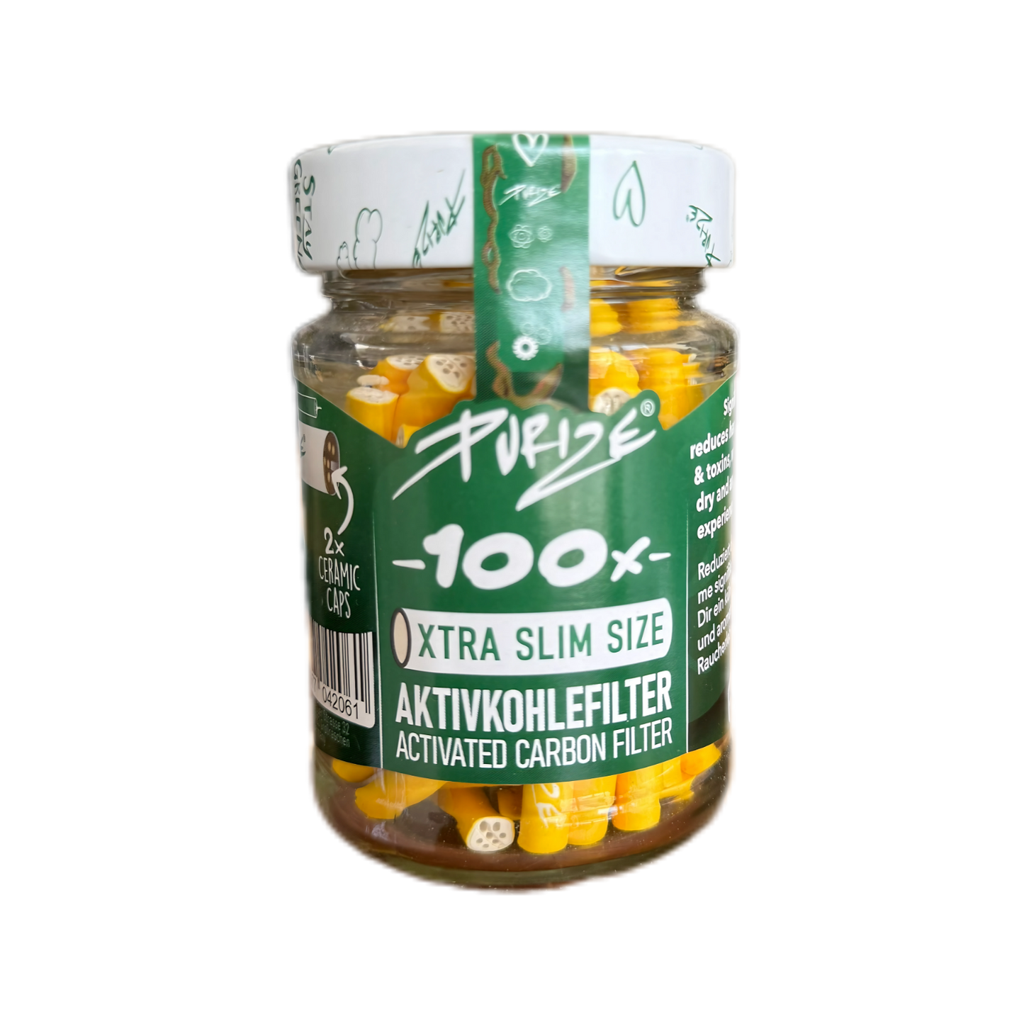 Purize XTRA Slim Size 5.9 mm Activated Charcoal Filter 50 pcs. Jar