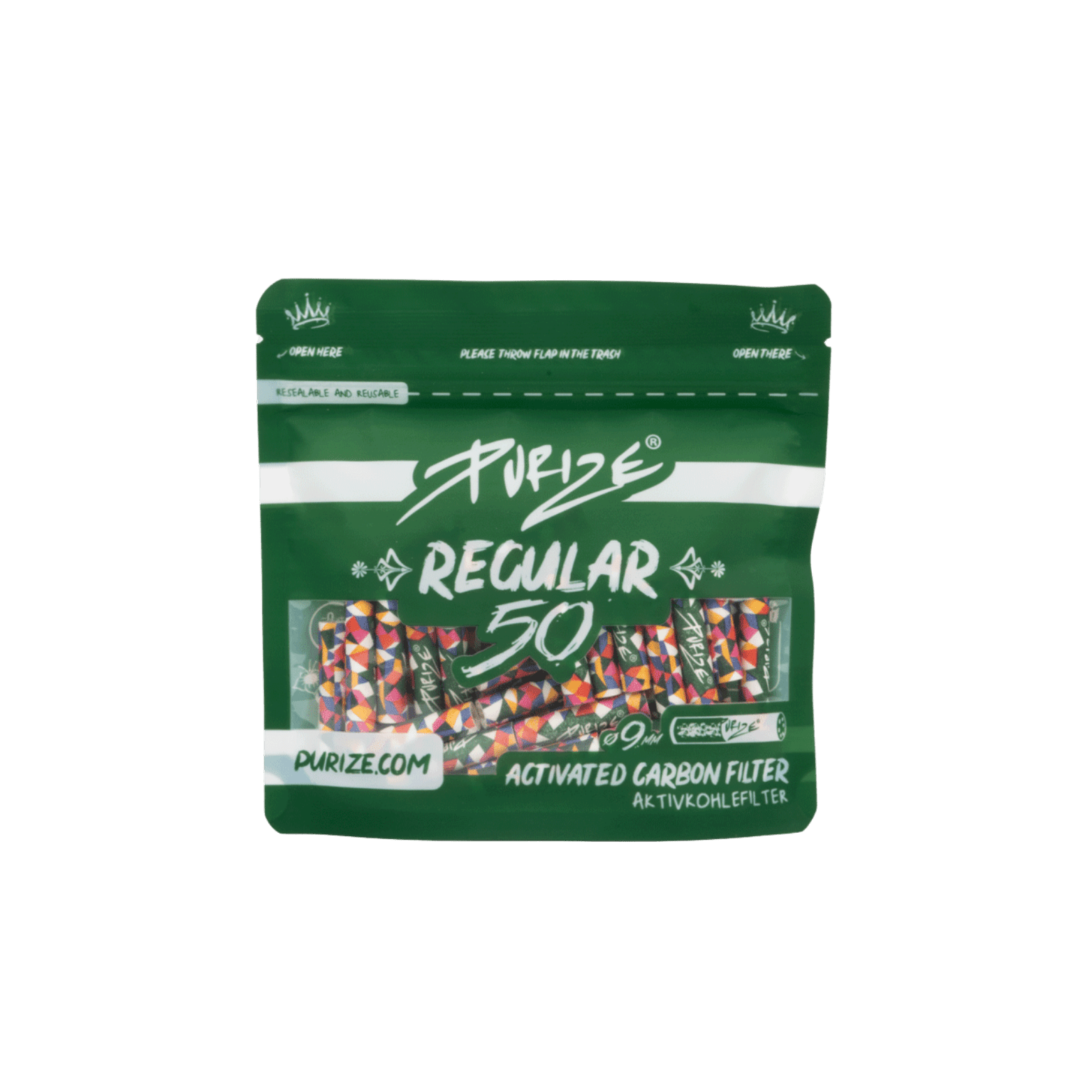 Purize Regular Size 9 mm Activated Charcoal Filter 50 pcs. Bag - Terp Temptation - ACESSOIRES - PURIZE
